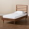 Baxton Studio Ryo Mid-Century Modern Transitional Walnut Brown Finished Wood Twin Size Platform Bed 187-11104-11158-Zoro - alternate 4